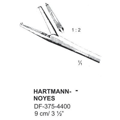 Hartmann-Noyes Ear Polypus Forceps, 1X2 Teeth, 9cm (DF-375-4400)