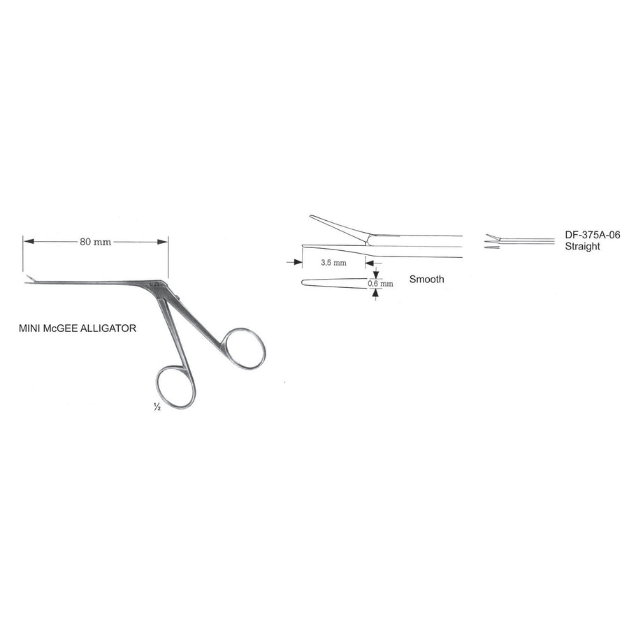 Mini Mcgee Aligator Micro Ear Forceps, Smooth, Straight (DF-375A-06) by Dr. Frigz