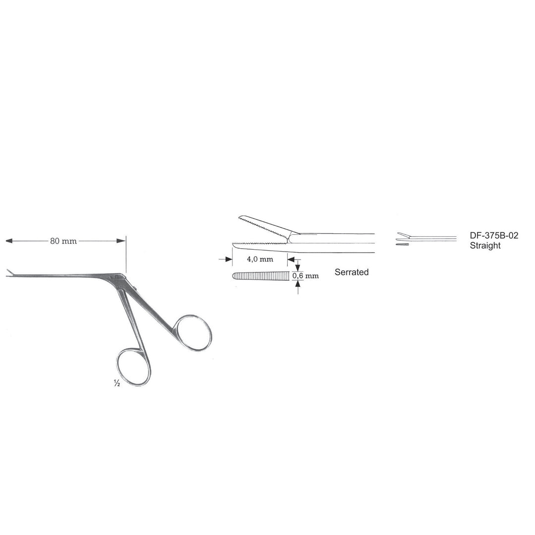 Micro Ear Forceps, Shaft Length 80mm , Serrated, Straight  (DF-375B-02) by Dr. Frigz