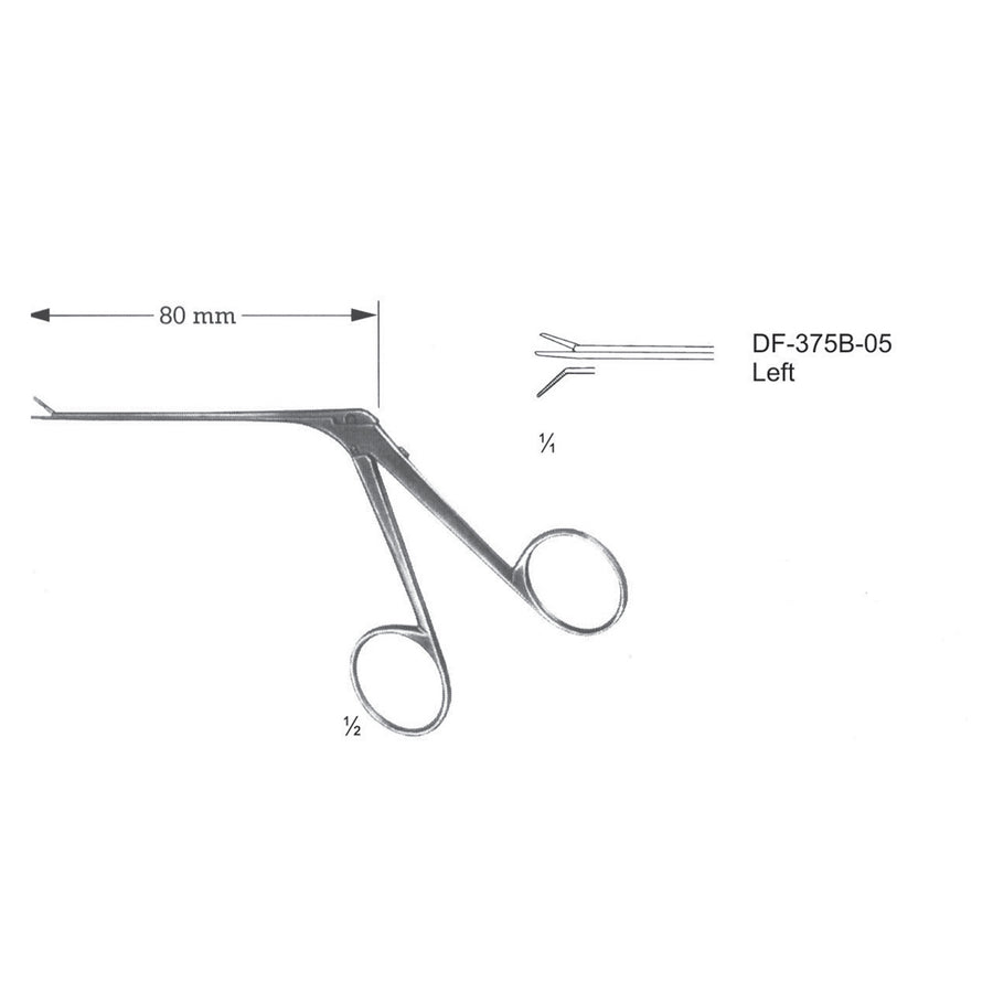 Micro Ear Forceps, Shaft Length 80mm , Serrated, Left (DF-375B-05) by Dr. Frigz