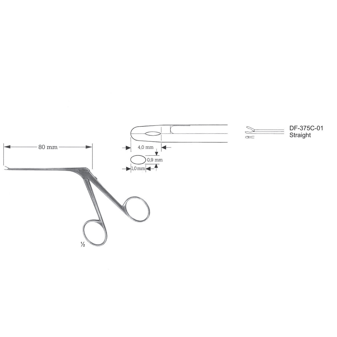 Micro Ear Forceps, Shaft Length 80mm , Straight  (DF-375C-01) by Dr. Frigz