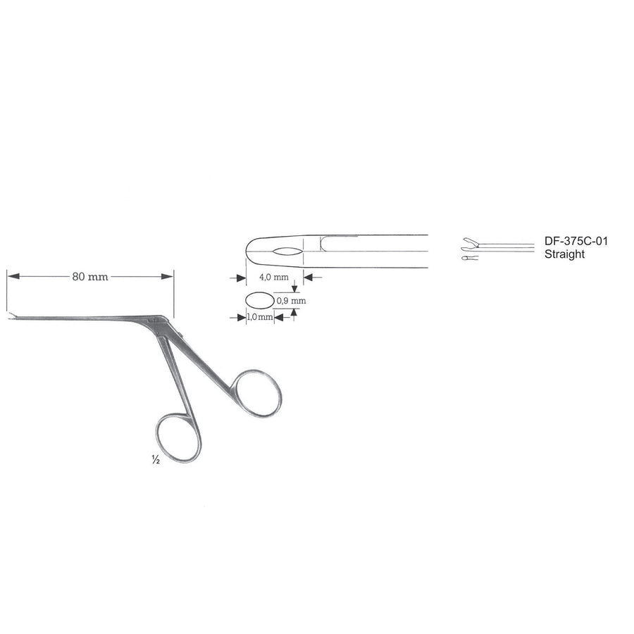 Micro Ear Forceps, Shaft Length 80mm , Straight  (DF-375C-01) by Dr. Frigz