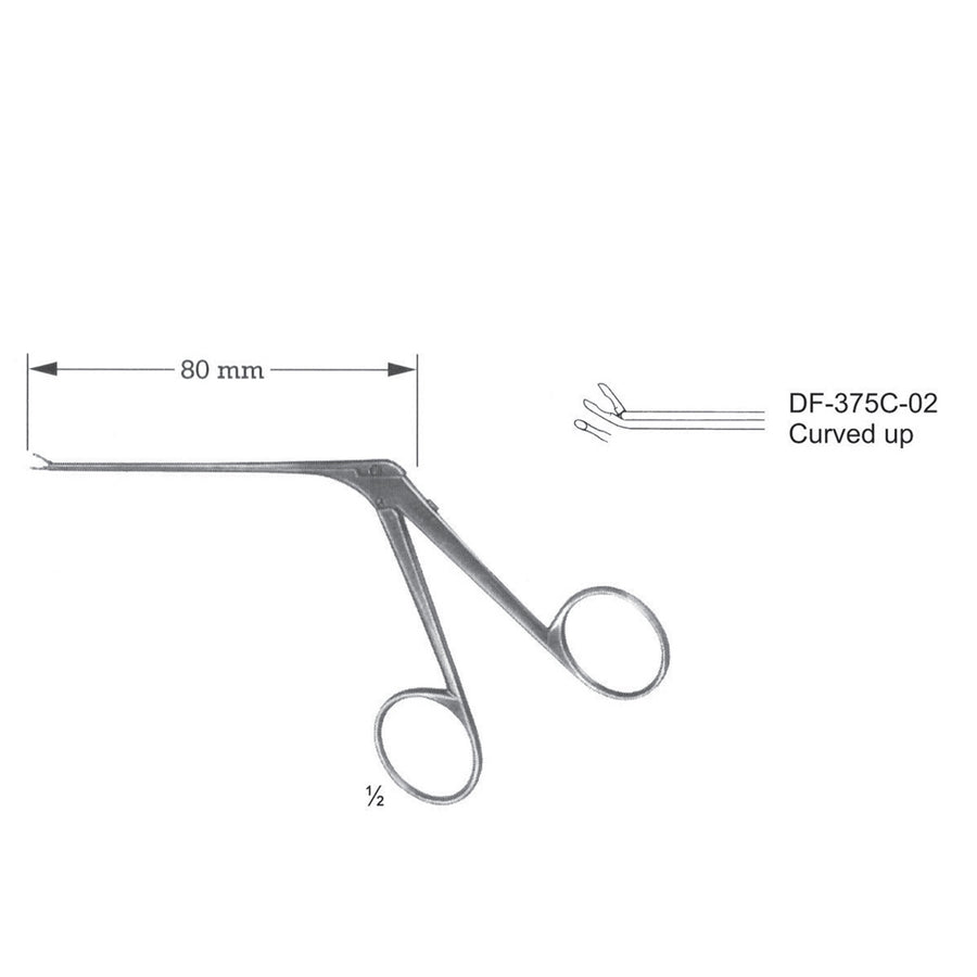 Micro Ear Forceps, Shaft Length 80mm , Curved Up (DF-375C-02) by Dr. Frigz