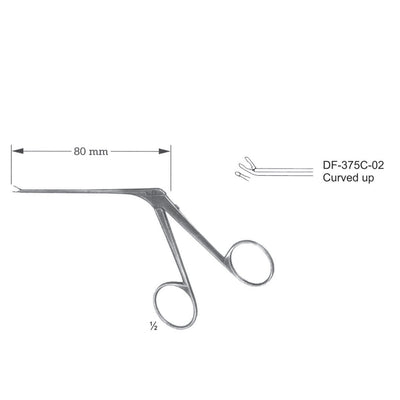 Micro Ear Forceps, Shaft Length 80mm , Curved Up (DF-375C-02)