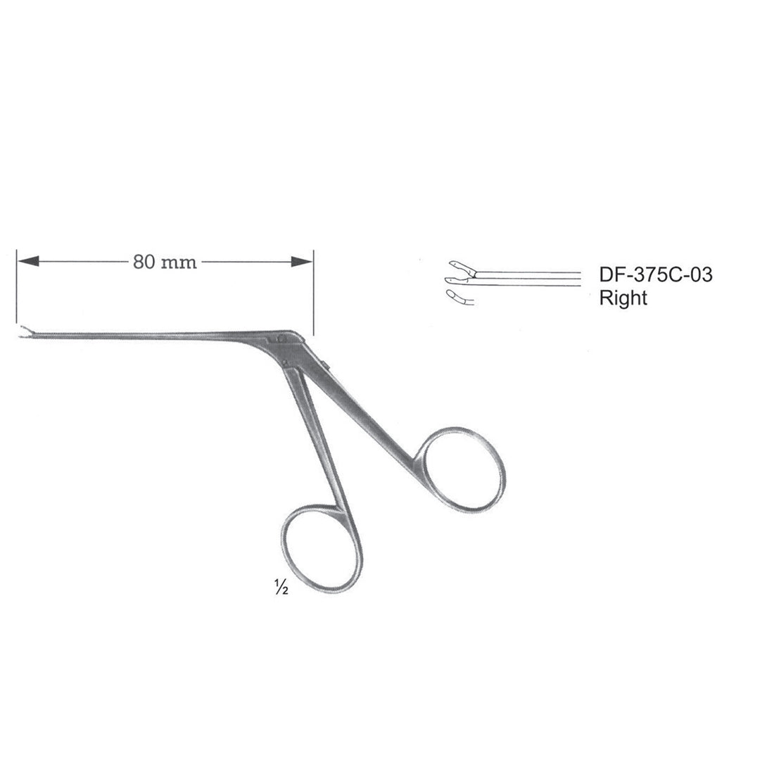 Micro Ear Forceps, Shaft Length 80mm , Right (DF-375C-03) by Dr. Frigz