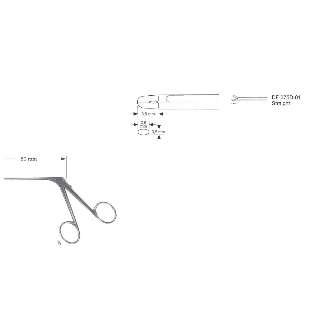 Micro Ear Forceps, Shaft Length 80mm , Straight  (DF-375D-01) by Dr. Frigz