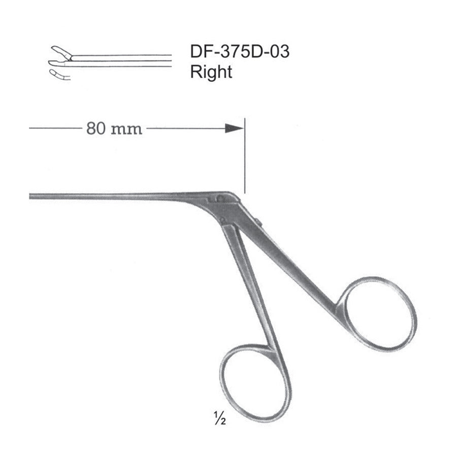 Micro Ear Forceps, Shaft Length 80mm , Right (DF-375D-03) by Dr. Frigz