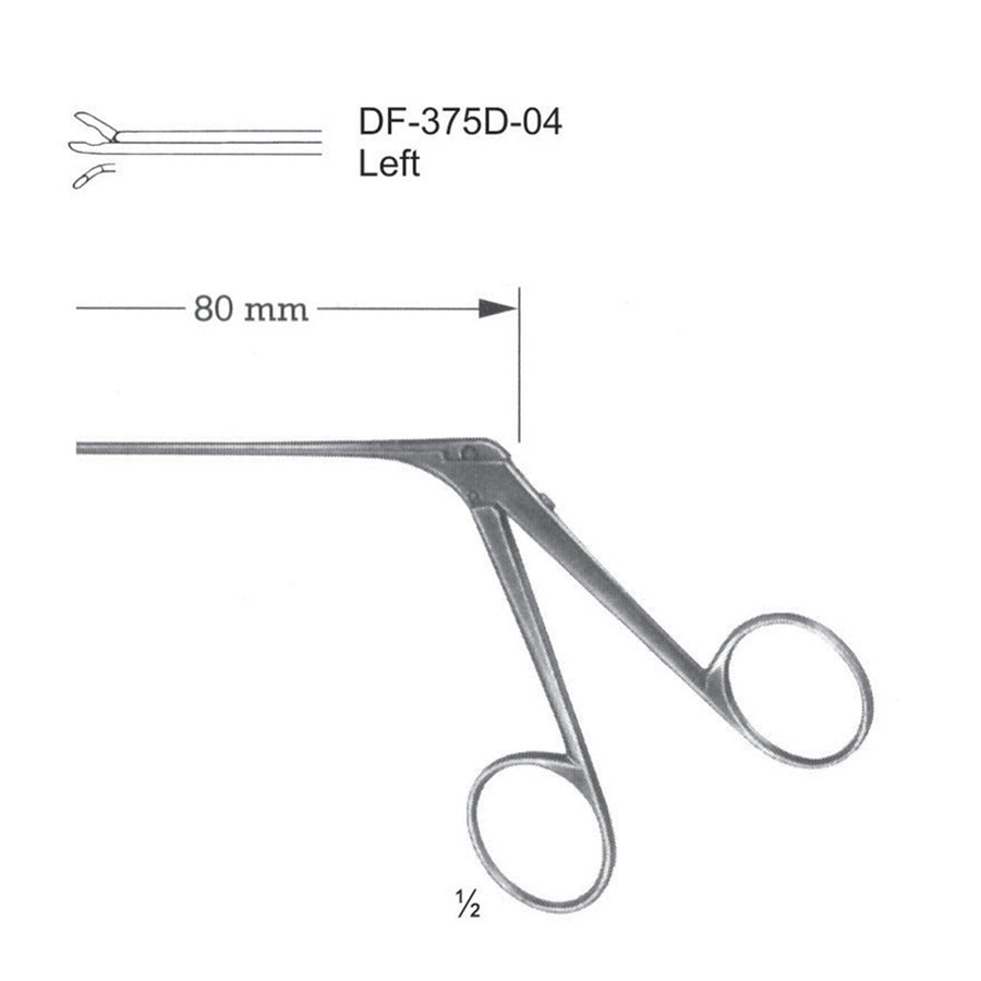 Micro Ear Forceps, Shaft Length 80mm , Left (DF-375D-04) by Dr. Frigz