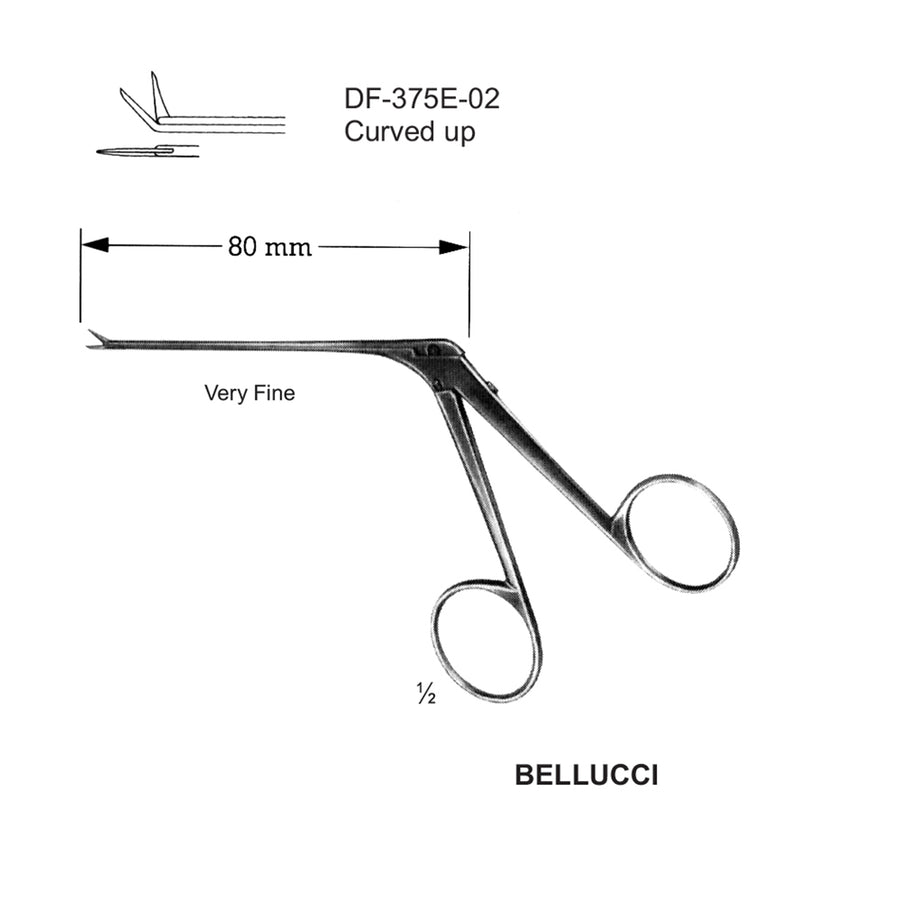 Bellucci Micro Ear Forceps, Very Fine, Curved Up (DF-375E-02) by Dr. Frigz