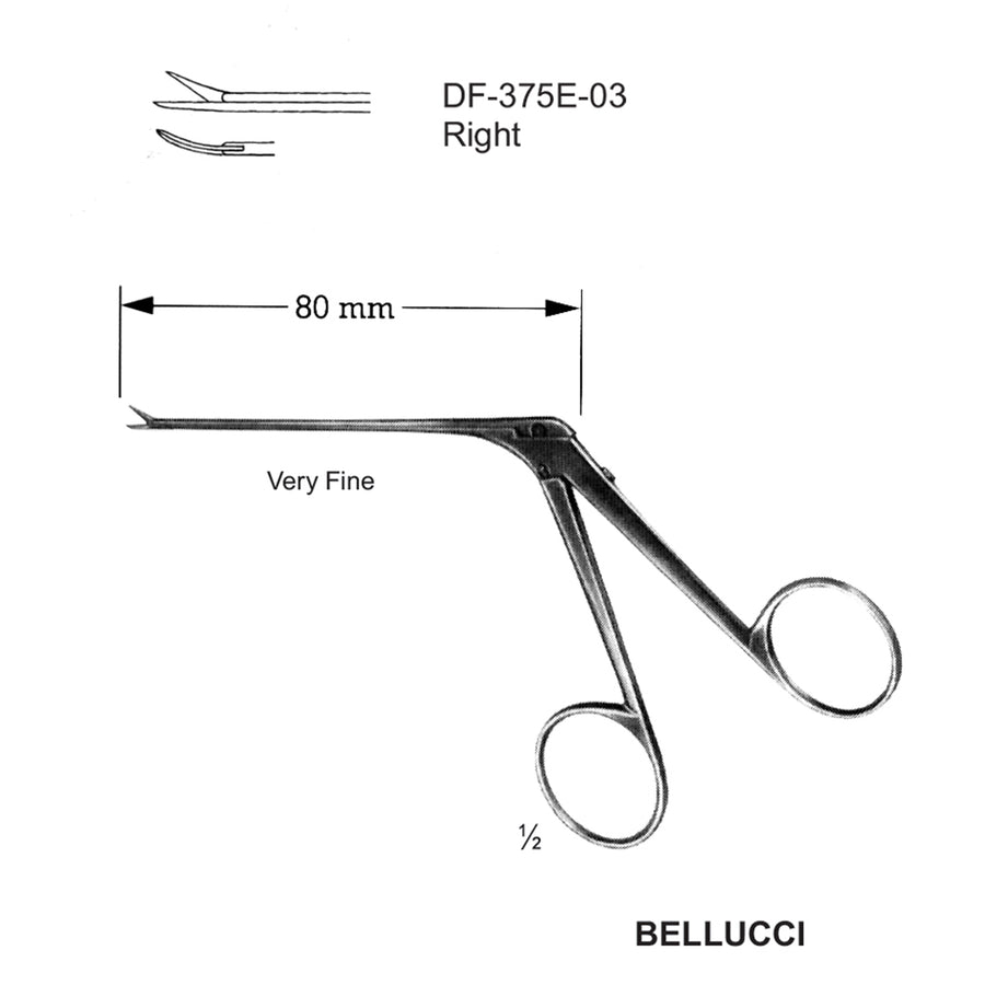 Bellucci Micro Ear Forceps, Very Fine, Right (DF-375E-03) by Dr. Frigz