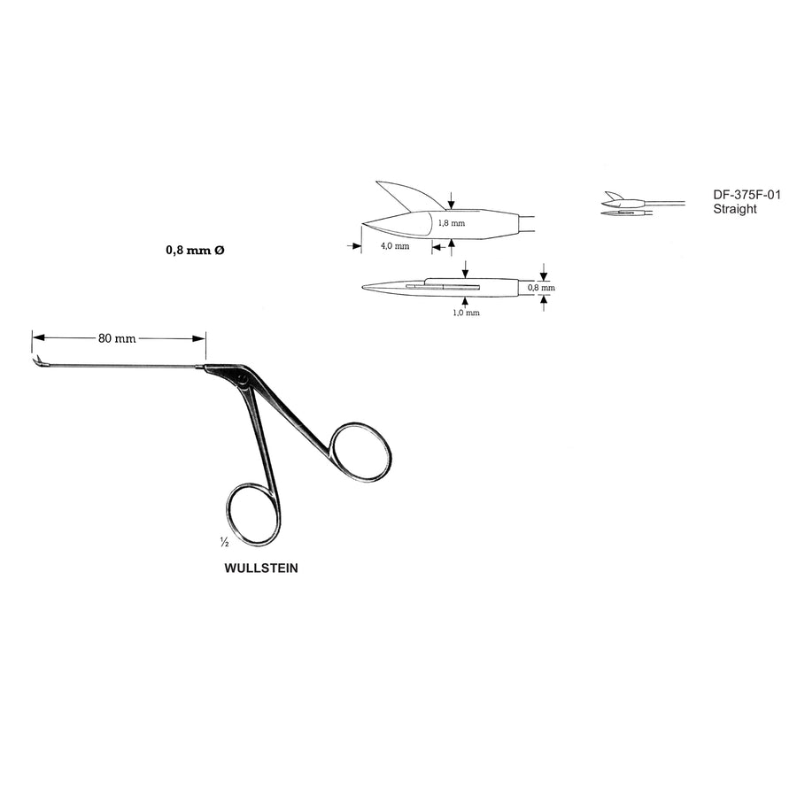 Wullstein Ear Polypus Forceps, 8 Dia  Straight,   (DF-375F-01) by Dr. Frigz