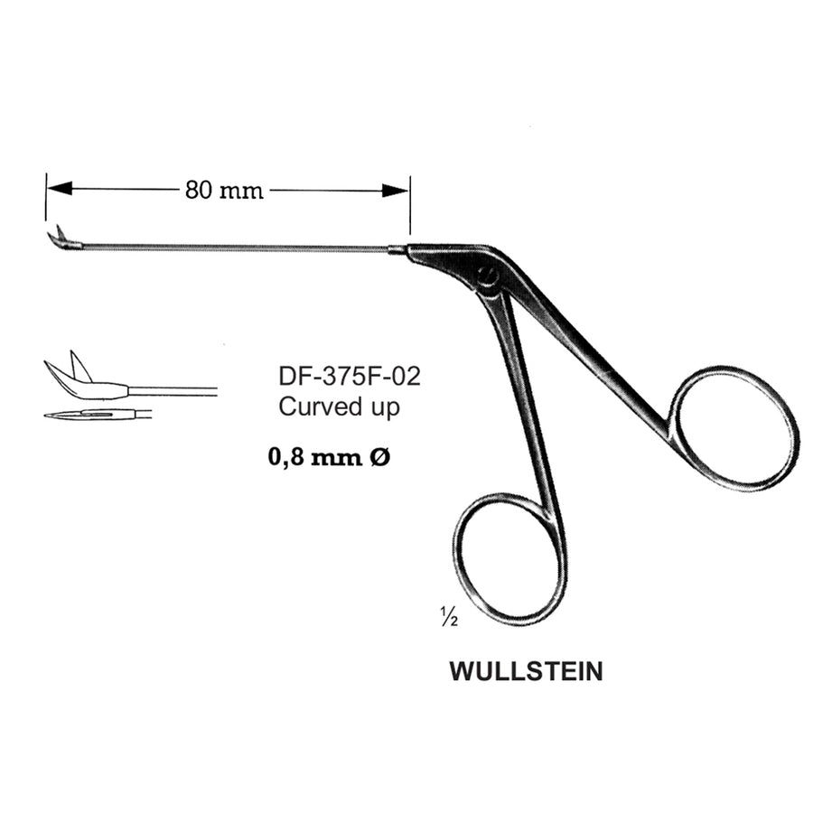 Wullstein Ear Polypus Forceps, 8 Dia  Curved Up (DF-375F-02) by Dr. Frigz