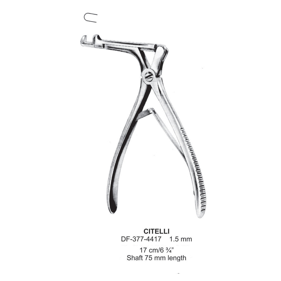Citelli Bone Punch Forcep, 17Cm, 1.5mm Cut, Shaft Length 75mm  (DF-377-4417) by Dr. Frigz
