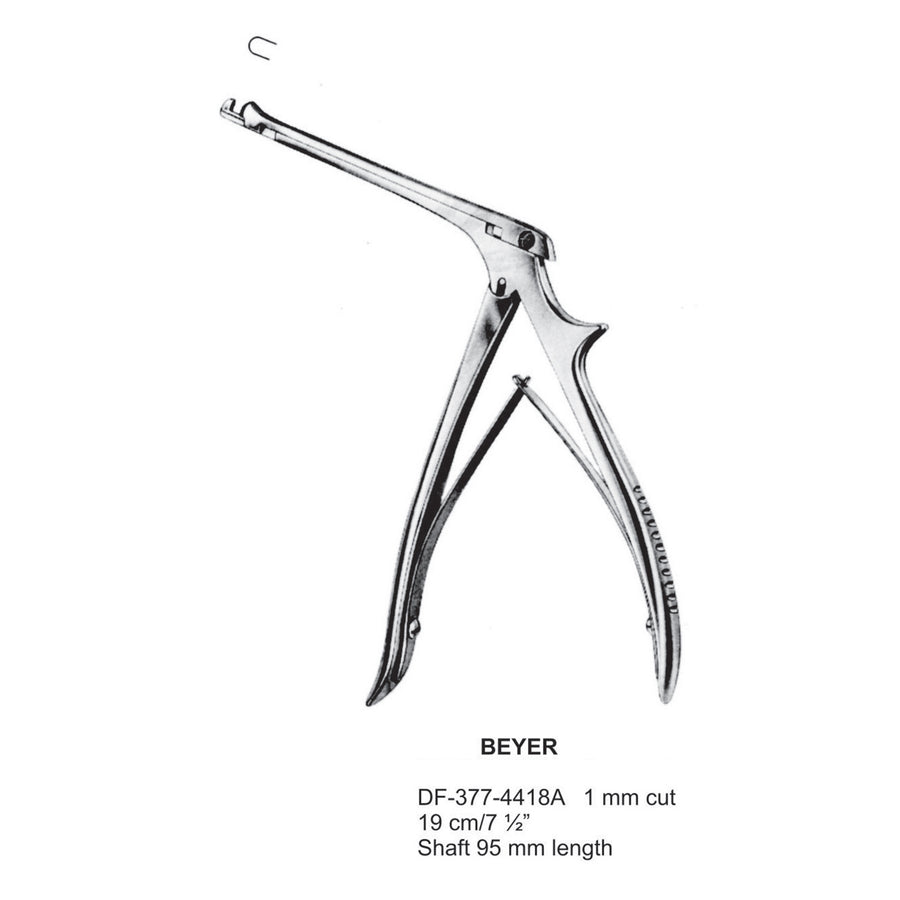 Beyer Bone Punch Forcep, 19Cm, 1mm Cut, Shaft Length 95mm  (DF-377-4418A) by Dr. Frigz
