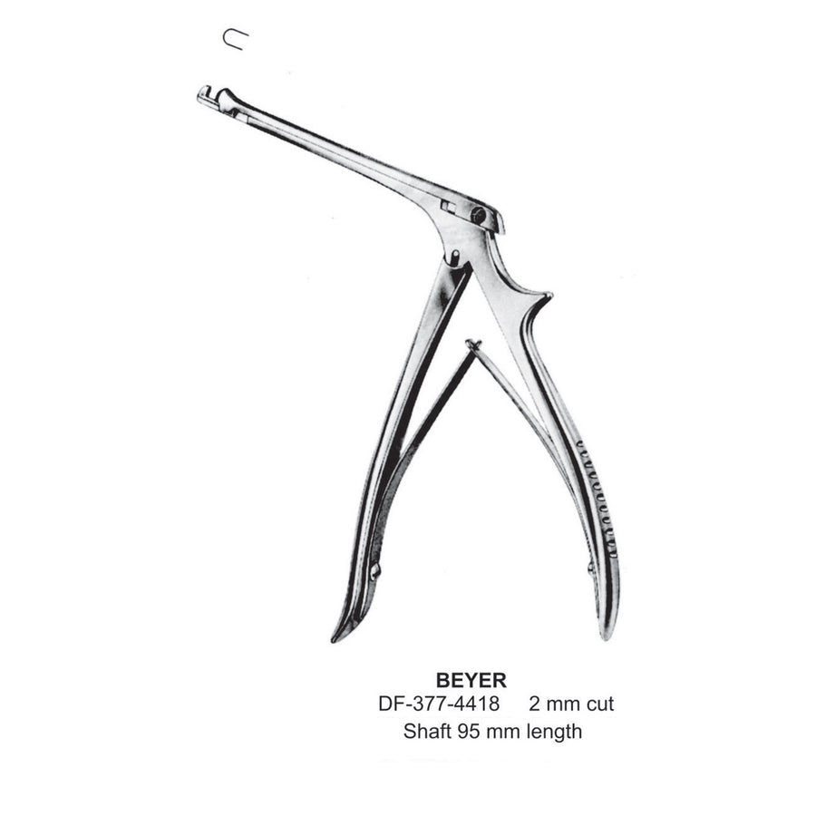 Beyer Bone Punch Forcep, 19Cm, 2mm Cut, Shaft Length 95mm  (DF-377-4418) by Dr. Frigz