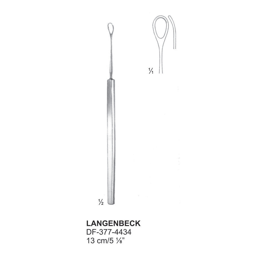 Langenbeck Ear Curette, 13cm  (DF-377-4434) by Dr. Frigz