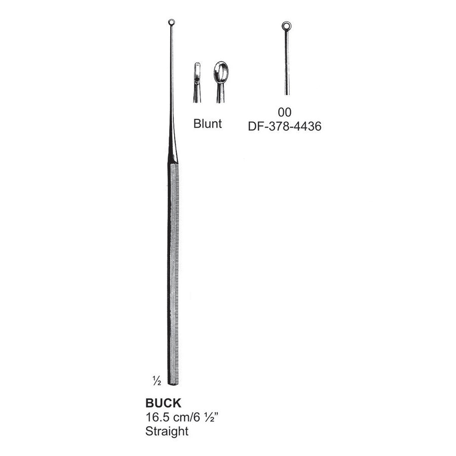 Buck Ear Curette Straight Blunt Fig.00, 16.5cm  (DF-378-4436) by Dr. Frigz