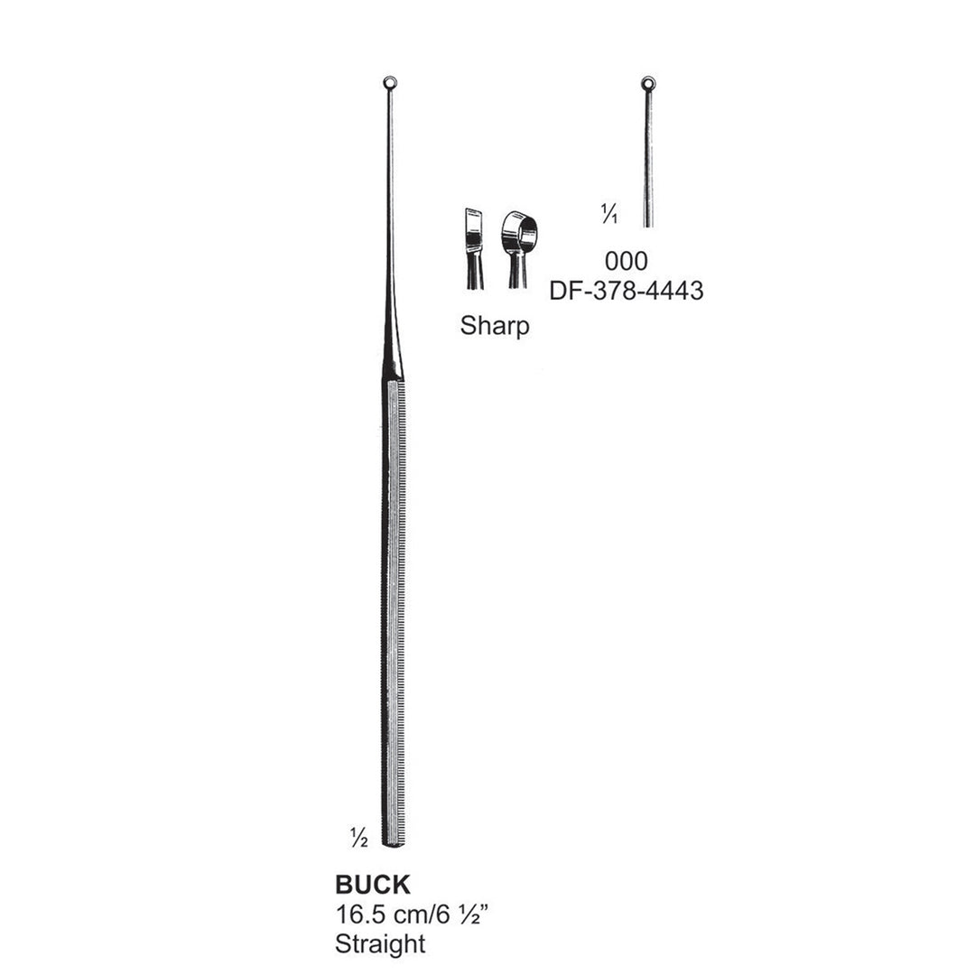 Buck Ear Curette Straight Sharp Fig.000 16.5 cm  (DF-378-4443) by Dr. Frigz