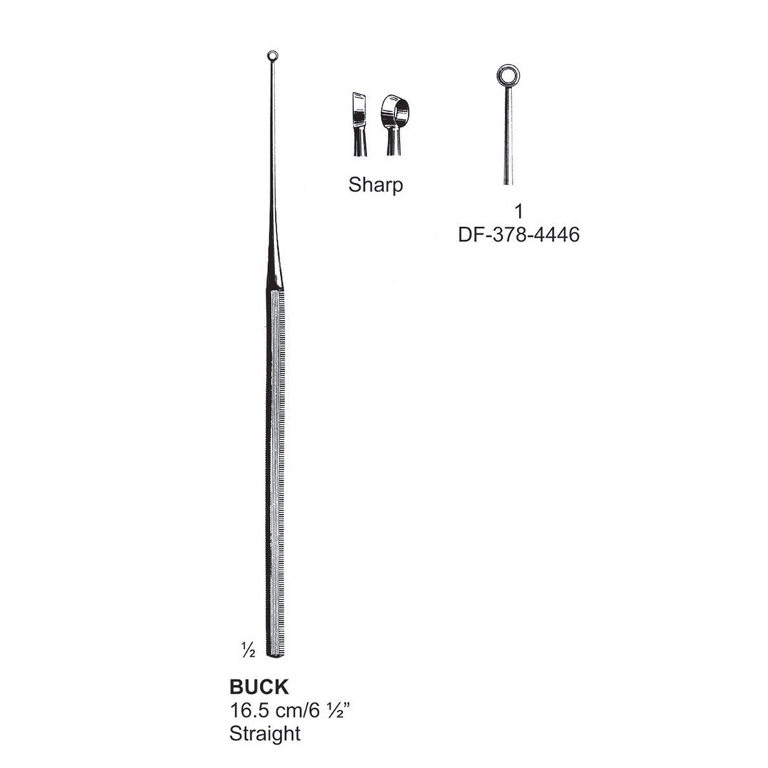 Buck Ear Curette Straight Sharp Fig.1 16.5 cm  (DF-378-4446) by Dr. Frigz