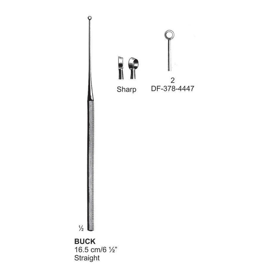 Buck Ear Curette Straight Sharp Fig.2  16.5cm  (DF-378-4447) by Dr. Frigz