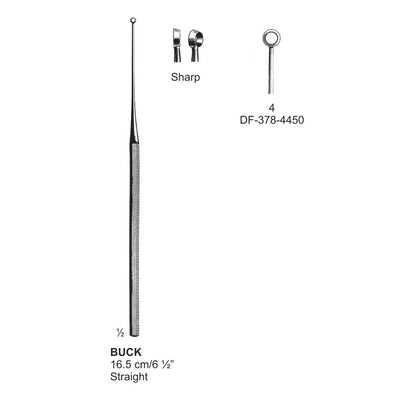 Buck Ear Curette Straight Sharp Fig 4  16.5 cm  (DF-378-4450)