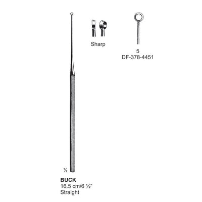 Buck Ear Curette Straight Sharp Fig 5,  16.5 cm  (DF-378-4451)