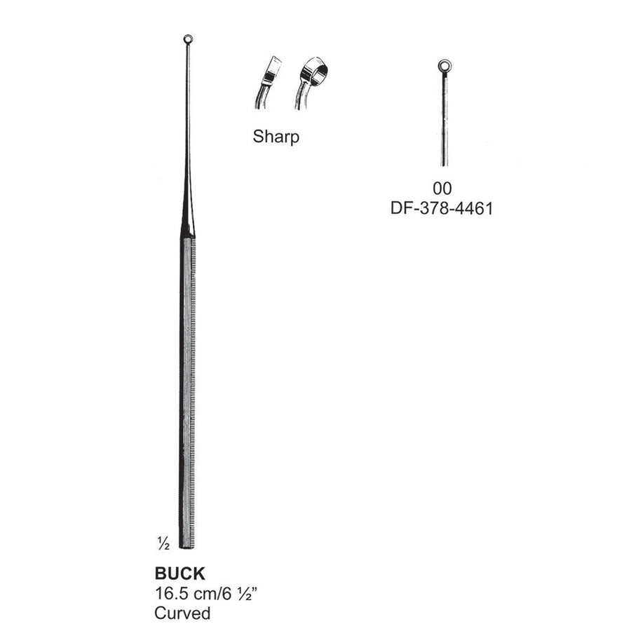 Buck Ear Curette Curved Sharp Fig.00 16.5 cm  (DF-378-4461) by Dr. Frigz