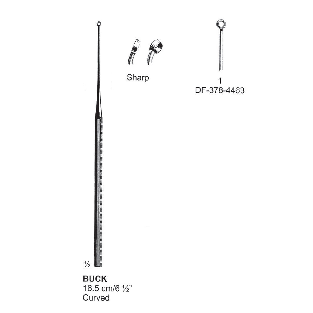 Buck Ear Curette Curved Sharp Fig.1, 16.5cm  (DF-378-4463) by Dr. Frigz