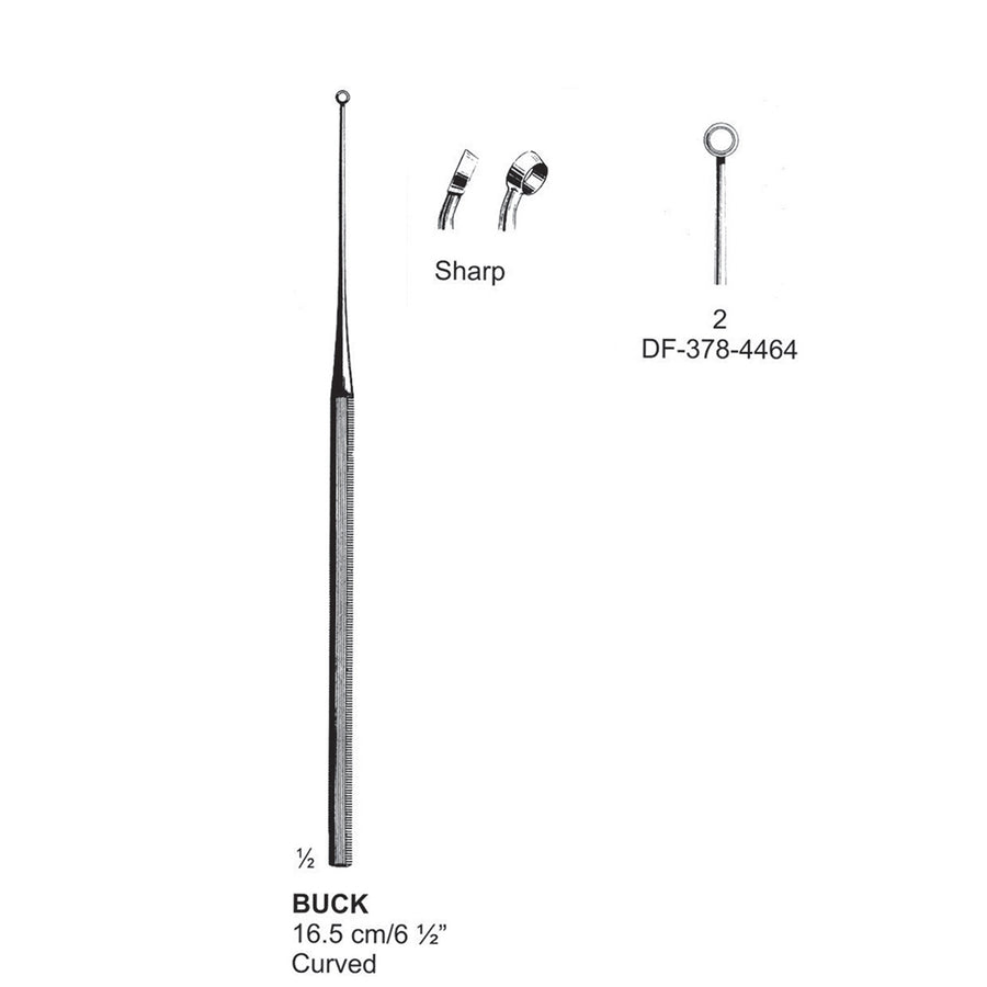 Buck Ear Curette Curved Sharp Fig 2. 16.5 cm  (DF-378-4464) by Dr. Frigz