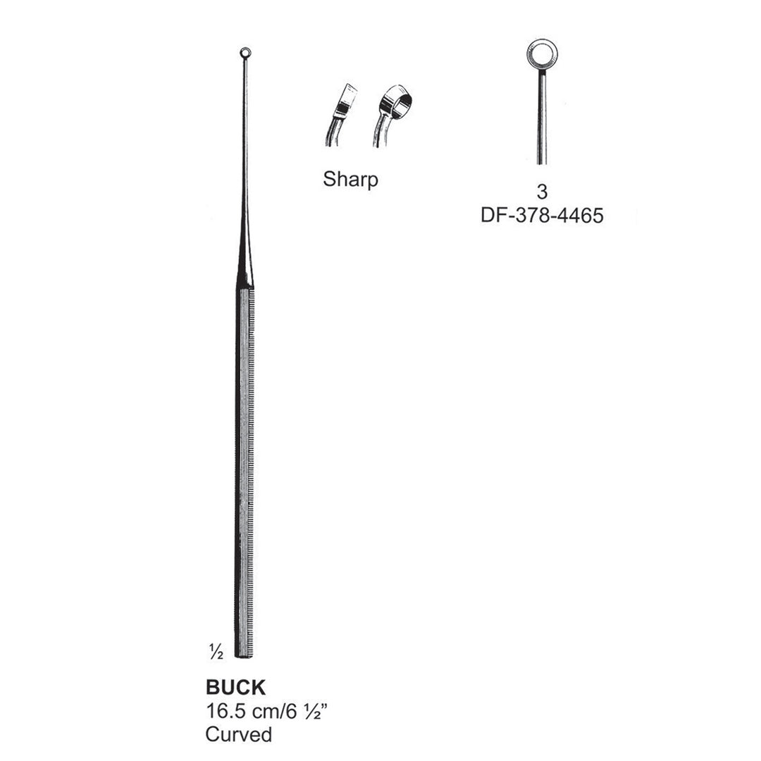 Buck Ear Curette Curved Sharp Fig 3, 16.5 cm  (DF-378-4465) by Dr. Frigz