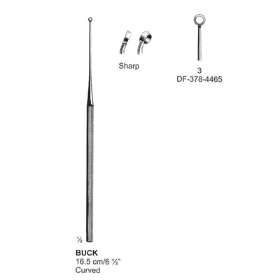 Buck Ear Curette Curved Sharp Fig 3, 16.5 cm  (DF-378-4465)