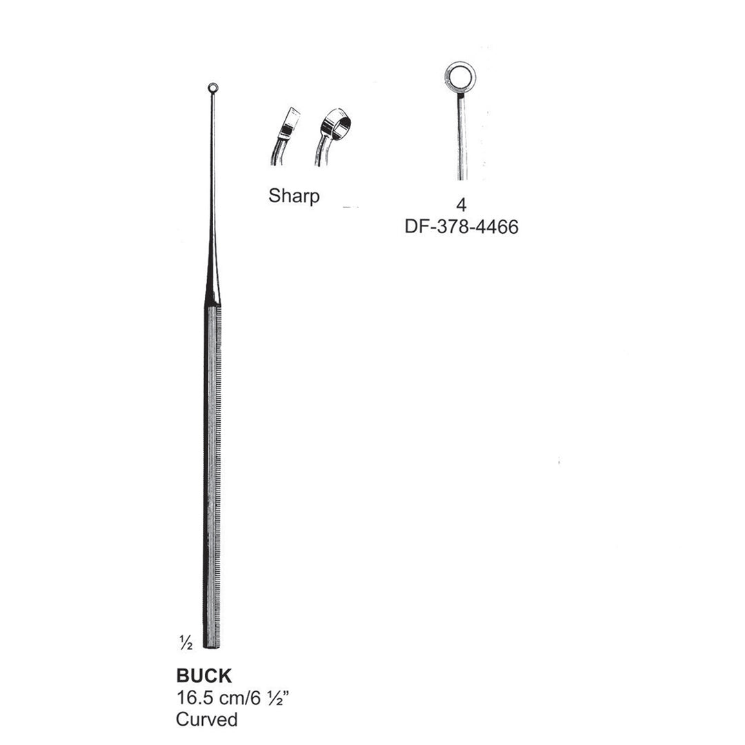 Buck Ear Curette Curved Sharp Fig 4, 16.5 cm  (DF-378-4466) by Dr. Frigz