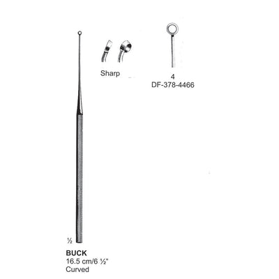 Buck Ear Curette Curved Sharp Fig 4, 16.5 cm  (DF-378-4466)