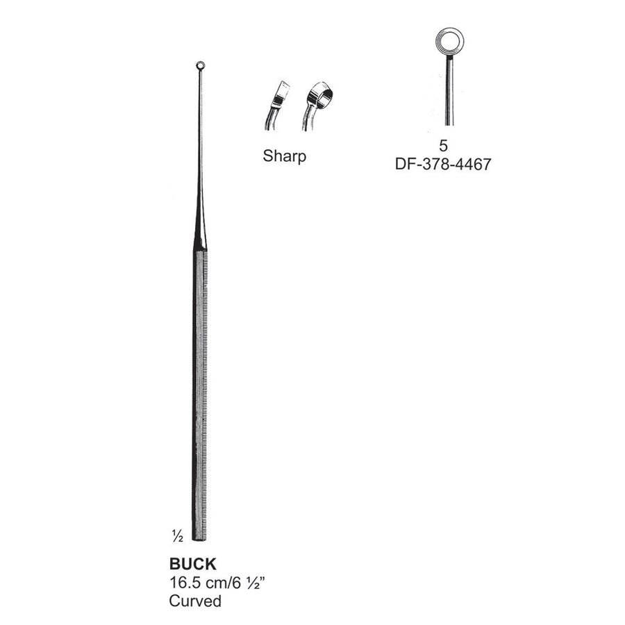 Buck Ear Curette Curved Sharp Fig 5, 16.5 cm  (DF-378-4467) by Dr. Frigz