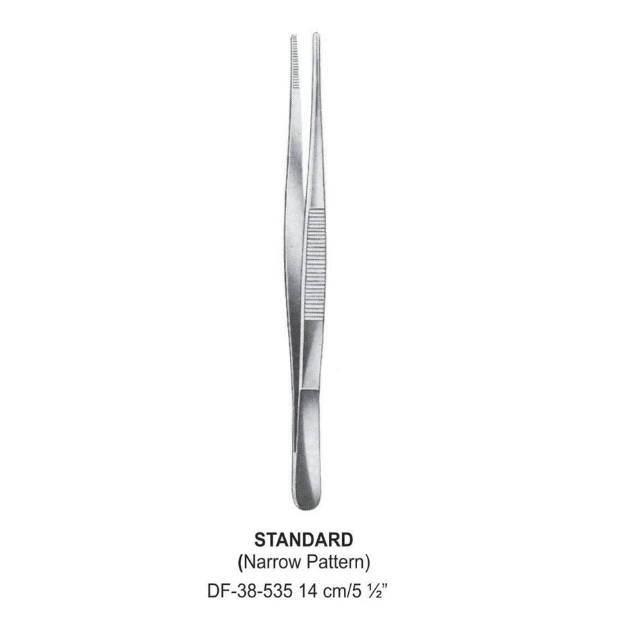 Standard Dressing Forceps, Narrow Pattern, 14cm (DF-38-535) by Dr. Frigz