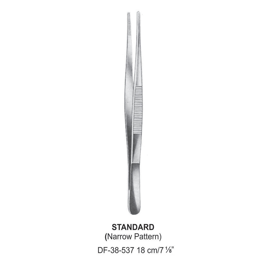 Standard Dressing Forceps, Narrow Pattern, 18cm (DF-38-537) by Dr. Frigz