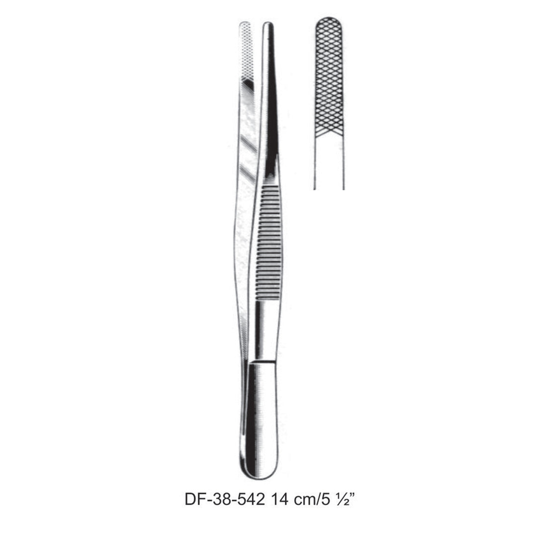 Dressing Forceps, Cross Serrated, 14cm  (DF-38-542) by Dr. Frigz