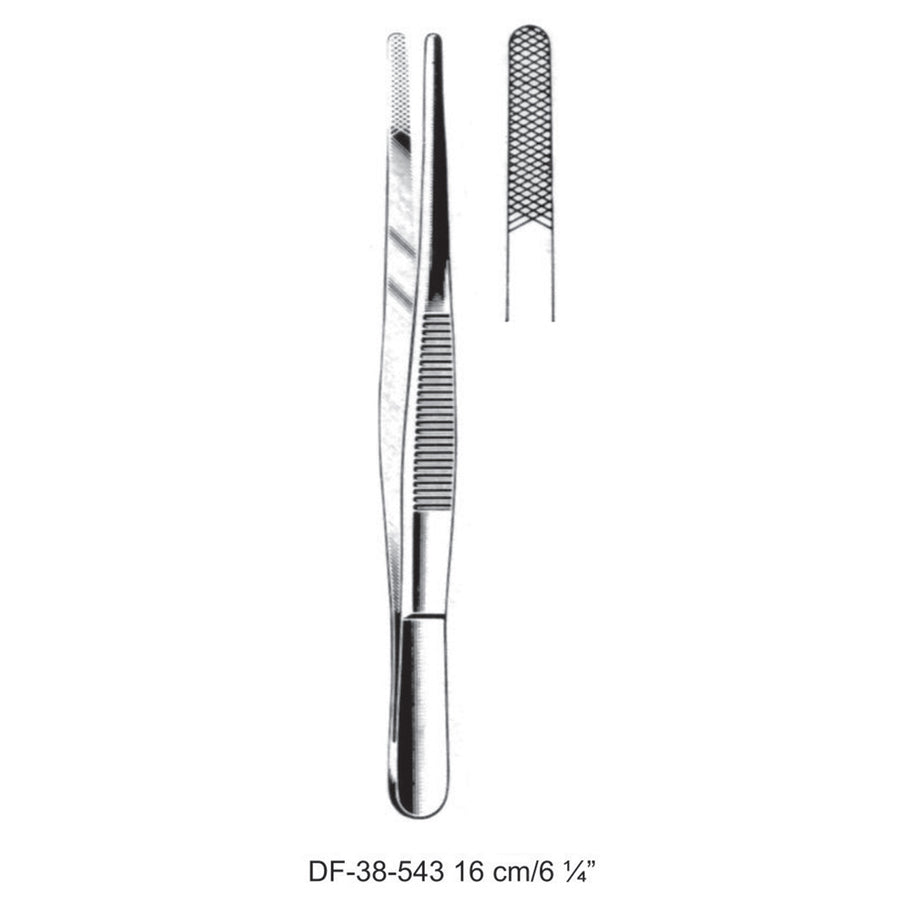 Dressing Forceps, Cross Serrated, 16cm  (DF-38-543) by Dr. Frigz