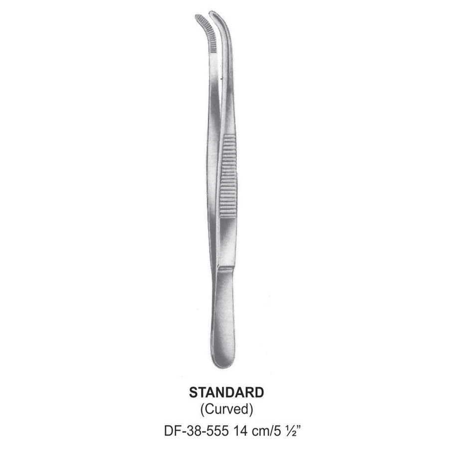 Standard Dressing Forceps, Curved, 14cm (DF-38-555) by Dr. Frigz