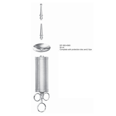 Reiner Ear Syringe Complete With Protection Disc & 2 Tips, 50Ml  (Df-383-4565)