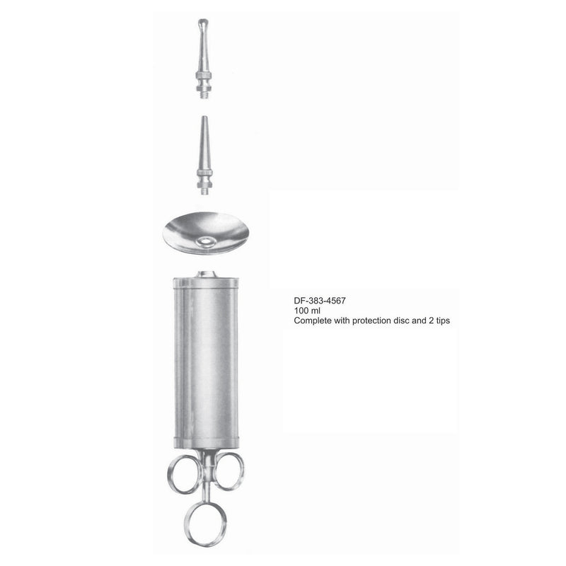 Reiner Ear Syringe Complete With Protection Disc & 2 Tips, 100Ml  (Df-383-4567) by Raymed