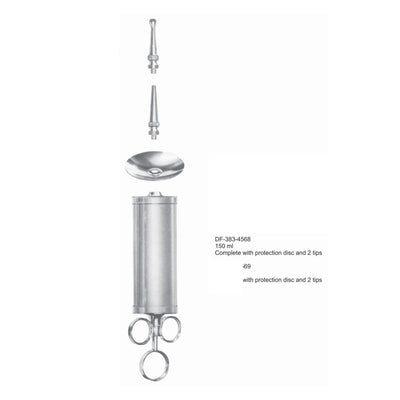 Reiner Ear Syringe Complete With Protection Disc & 2 Tips, 150Ml  (Df-383-4568)