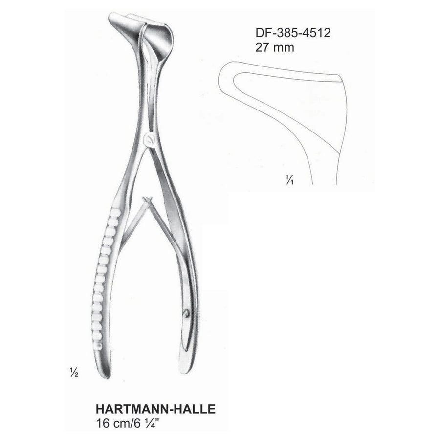 Hartmann-Halle Nasal Speculum, 16Cm, 27mm  (DF-385-4512) by Dr. Frigz