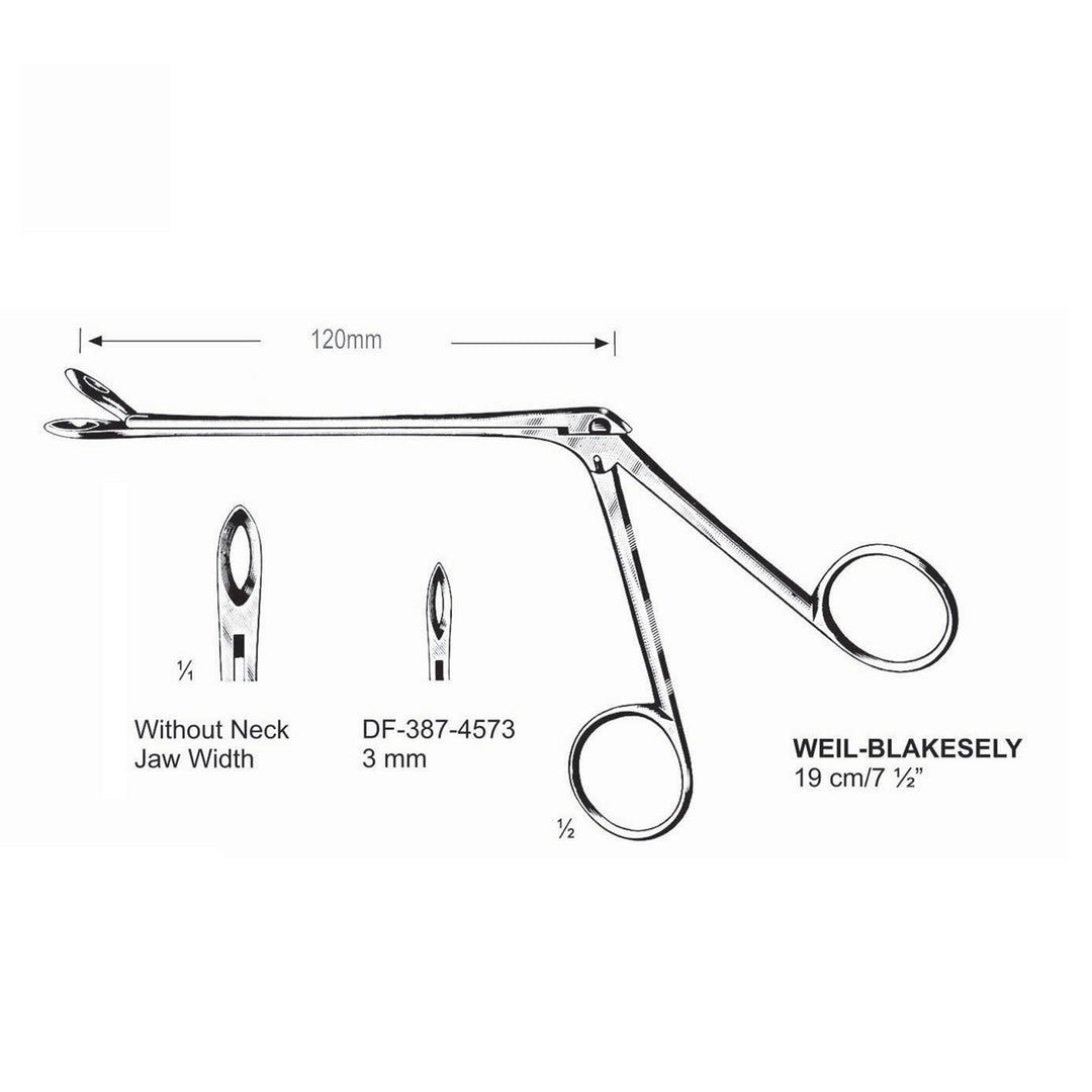 Weil-Blakesely Cutting Forceps Without Neck 19Cm, Jaw Width 3mm  (DF-387-4573) by Dr. Frigz