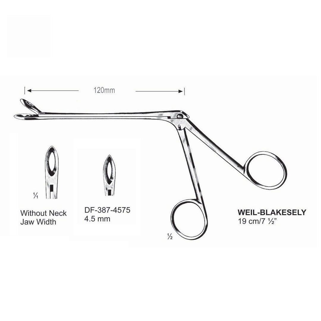 Weil-Blakesely Cutting Forceps Without Neck 19Cm, Jaw Width 4.5mm  (DF-387-4575) by Dr. Frigz