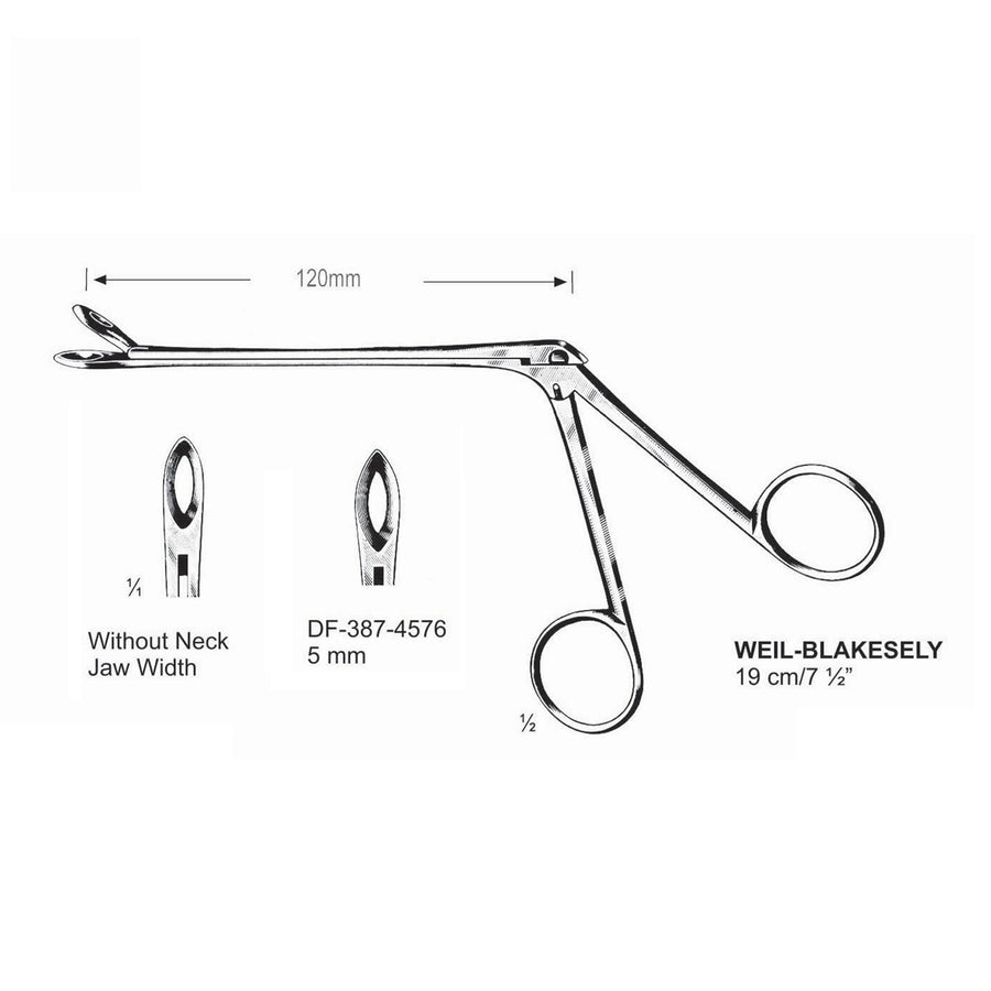 Weil-Blakesely Cutting Forceps Without Neck 19Cm, Jaw Width 5mm  (DF-387-4576) by Dr. Frigz