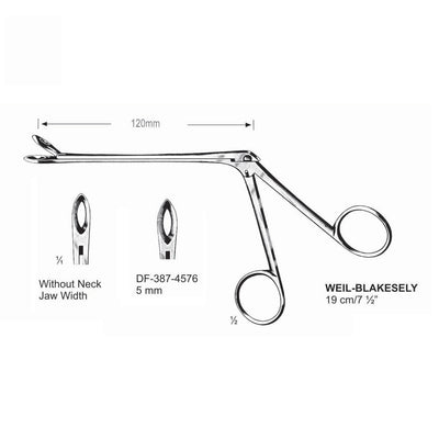 Weil-Blakesely Cutting Forceps Without Neck 19Cm, Jaw Width 5mm  (DF-387-4576)