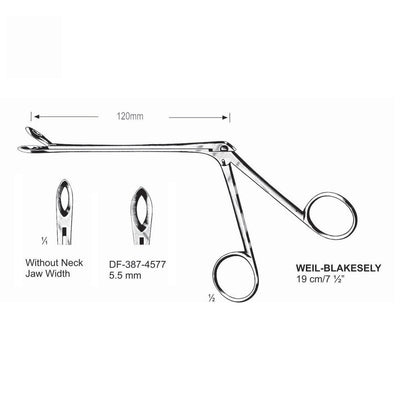Weil-Blakesely Cutting Forceps Without Neck 19Cm, Jaw Width 5.5mm  (DF-387-4577)
