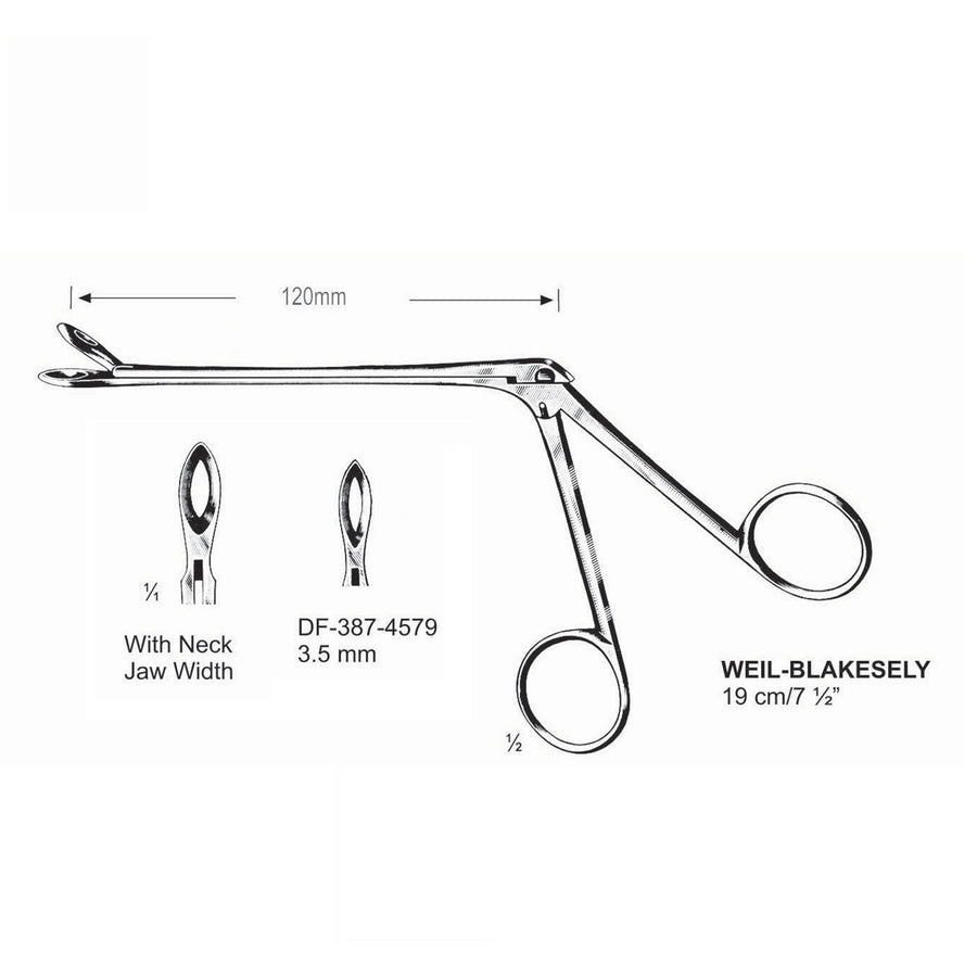 Weil-Blakesely Cutting Forceps With Neck 19Cm, Jaw Width 3.5mm  (DF-387-4579) by Dr. Frigz