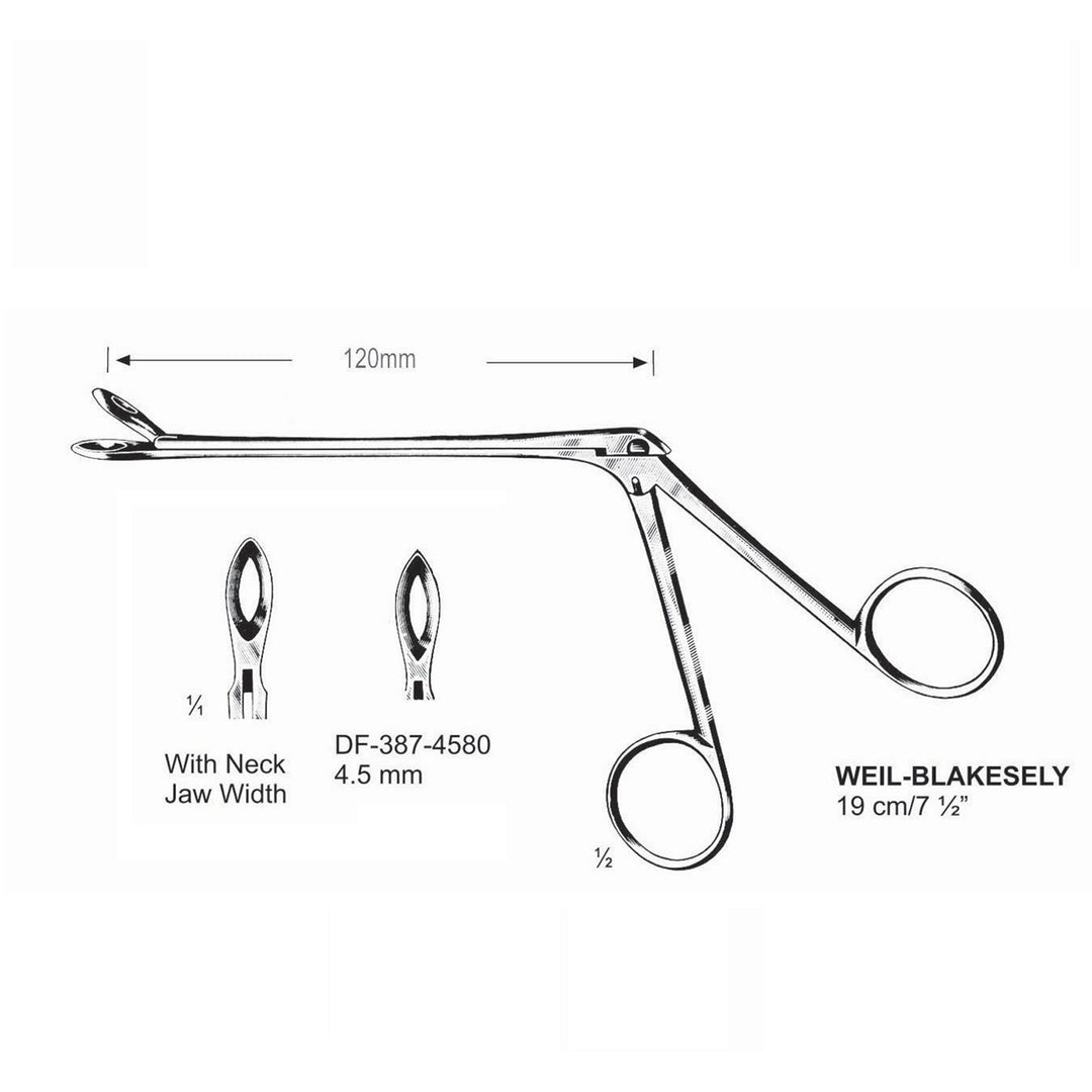 Weil-Blakesely Cutting Forceps With Neck 19Cm, Jaw Width 4.5mm  (DF-387-4580) by Dr. Frigz